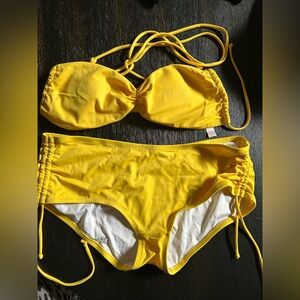 NWOT Victoria's Secret Yellow Bikini 2 piece Set Vintage Y2k 90s large